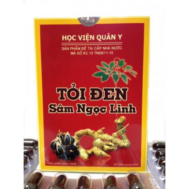 Tỏi đen Sâm Ngọc Linh Học viện Quân Y - Hộp 60 viên