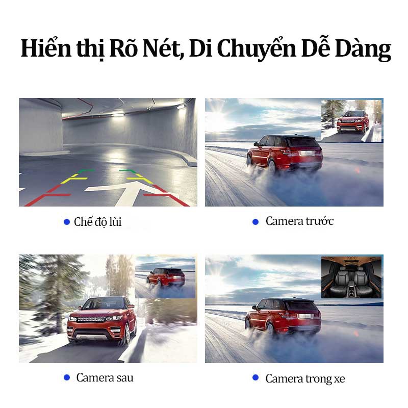 Camera Hành Trình - Camera Hành Trình Ô Tô 3 Mắt DVR 4 inch fullHD 1080p