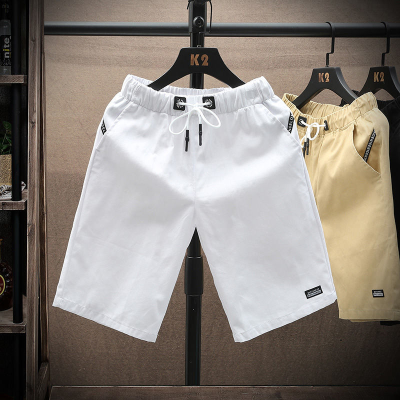 100% Cotton Men's Shorts Casual Short Pants with Back Pocket Classic Drawstring Cotton Pants M-4XL