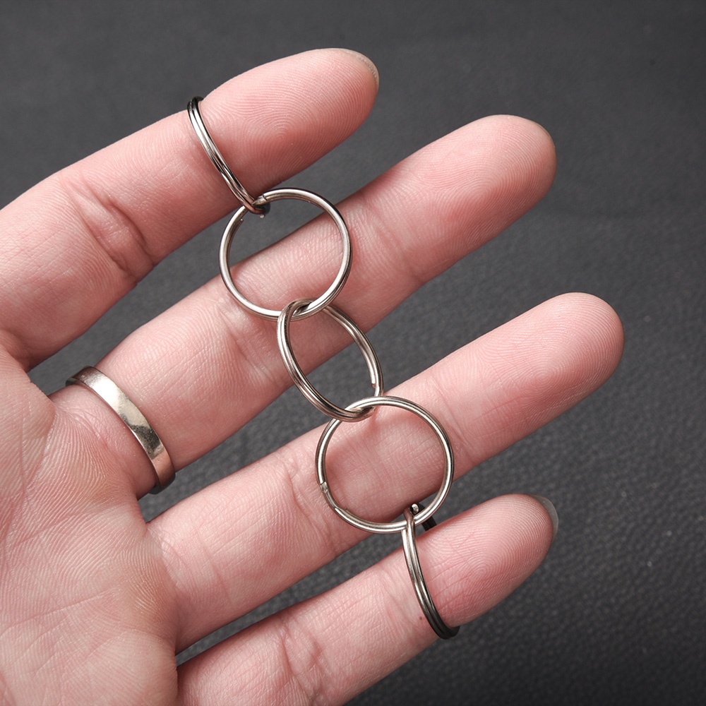 Bộ 20 vòng nhẫn móc chìa khóa mạ thép 25mm