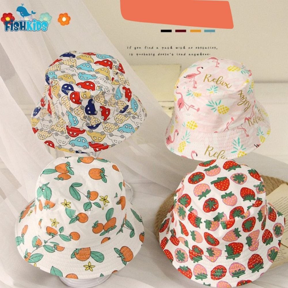 Mũ vành nhiều màu cho bé FISH KIDS phong cách Hàn Quốc