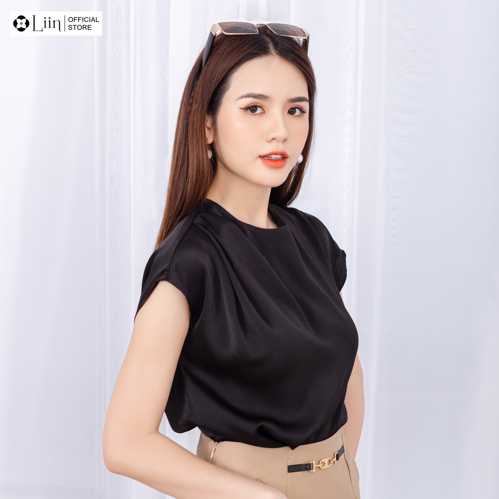 Áo lụa cộc tay nữ Linbi nhiều màu, thiết kế sang trọng, quý phái Liin clothing SM3382