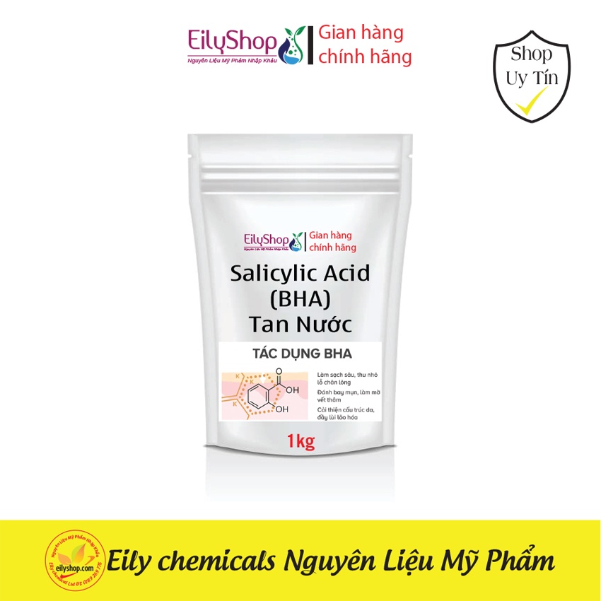 Salicylic Acid _Dạng được sử lý tan được trong nước - Nguyên Liệu Mỹ Phẩm Nhập Khẩu 1kg