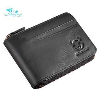 BULLCAPTAIN Brand Leather Men's Multifunctional Wallet Short Coin Purse Retro Card Bag Pocket Coin Purse