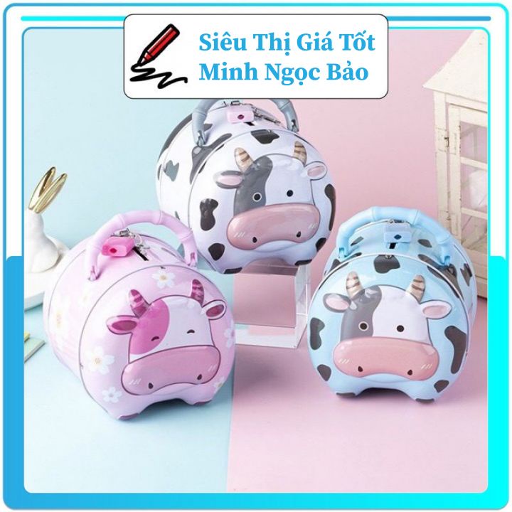 Két Sắt Ống Heo Tiết Kiệm Hình Con Bò Sữa Có Khóa Chất Liệu Hợp Kim Phù Hợp Cho Nhiều Mục Đích