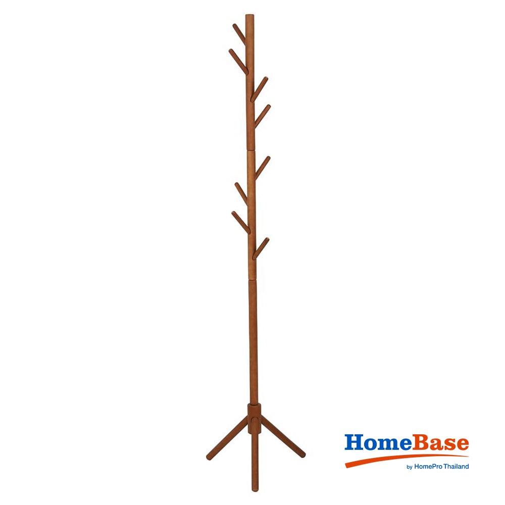 HomeBase PLIM Cây treo đồ bằng gỗ W40xH176xD40cm màu nâu đậm
