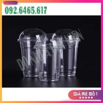 Sỉ 50 Cốc Cầu Nhựa Dùng 1 Lần Có Nắp 500ml  - NHẬT ANH