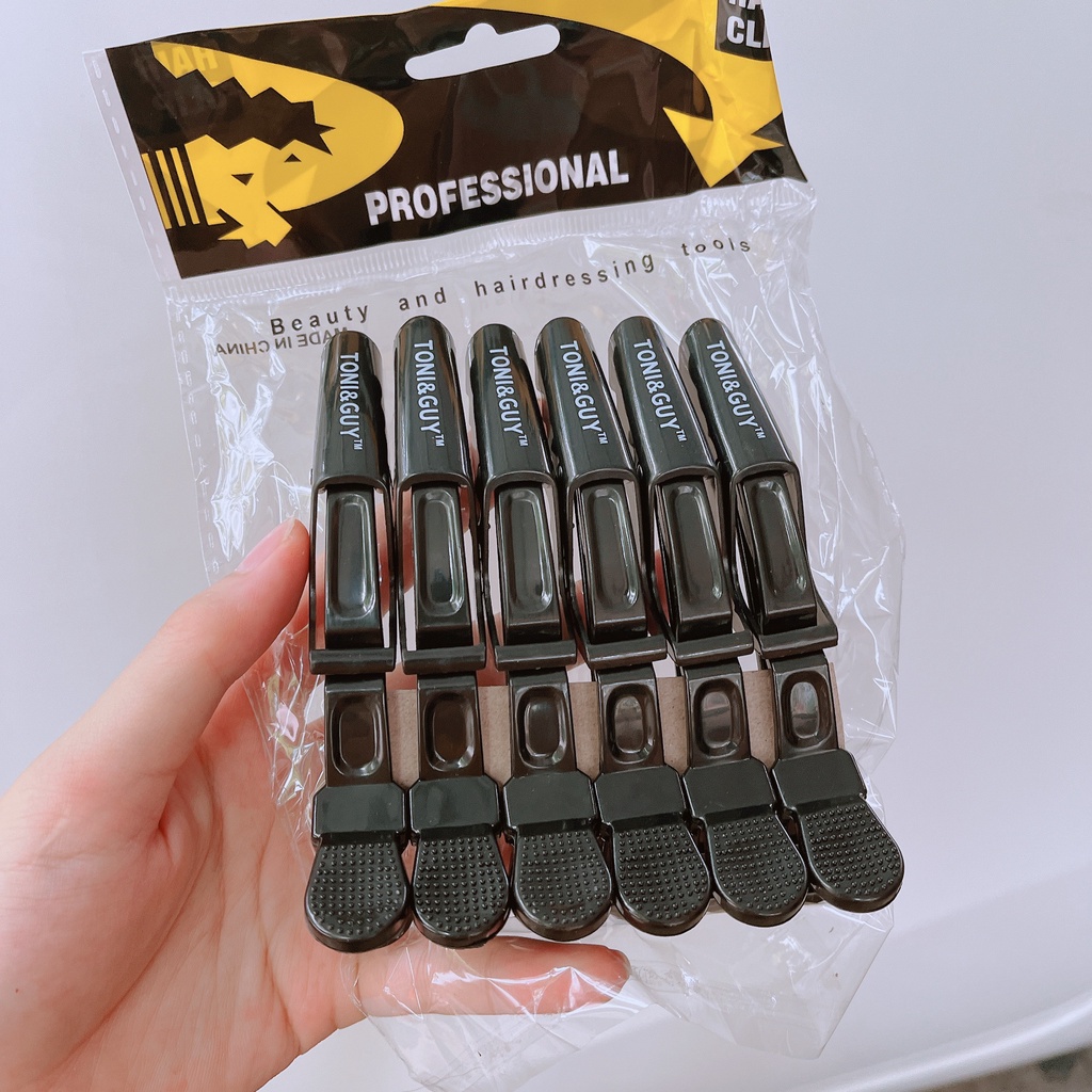 Kẹp Mỏ Vịt Nhựa Sét 6 Cái Chia Xước Tóc Chính Hãng Tony