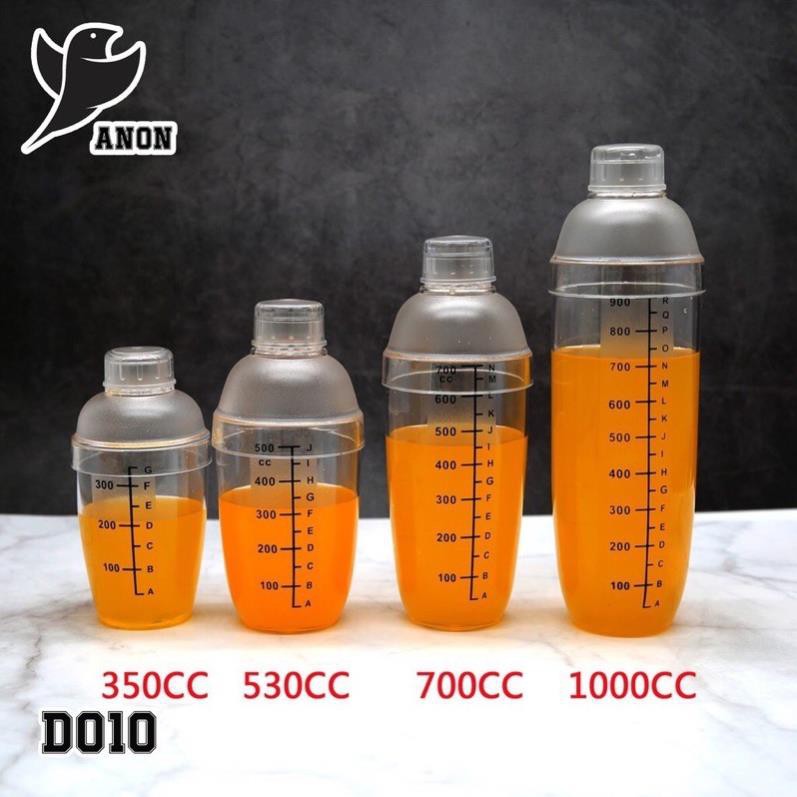 [KHO SỈ] Bình lắc shaker pha chế nhựa chia vạch 350ml-500ml-700ml-1000ml