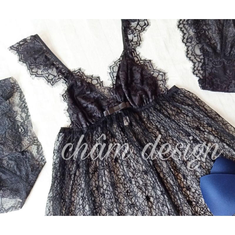 váy ngủ ren hoạ tiết độc lạ, ren vai sexy. Hàng thiết kế độc quyền tại shop