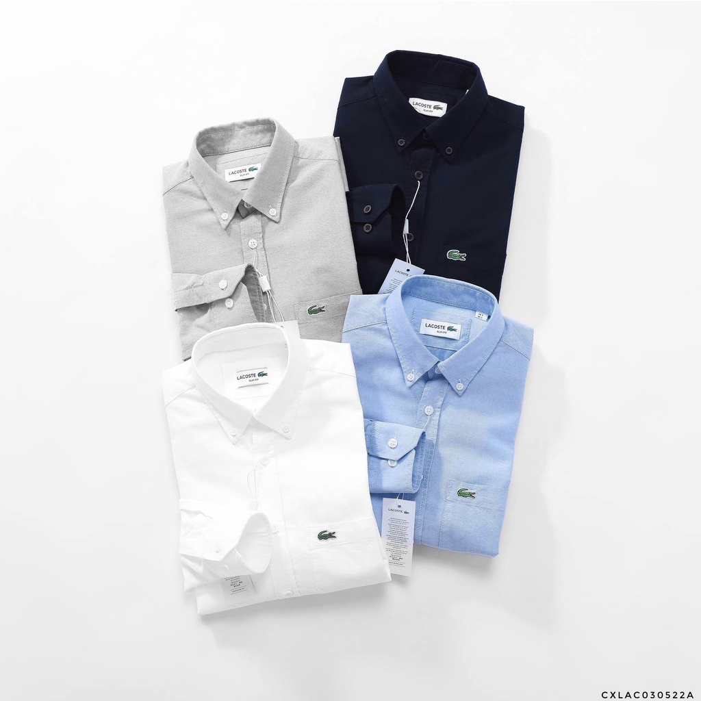 Áo SơMi Lacoste nam chất liệu cotton thoáng mắt chống nhăn thấm hút,trẻ trung lịch lãm/ 4M / SMLC21