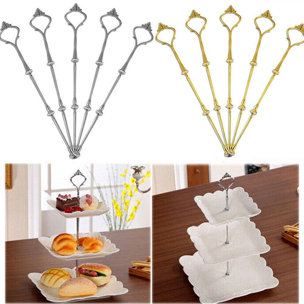 Giá đỡ đĩa bánh phổ biến 3 tầng tay cầm kim loại đế bánh cupcake