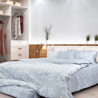 Mẫu bán lẻ Chăn Ga Gối Hanvico Blue Sky - DL184 (vải cotton cao cấp, vườn hoa cúc trắng)