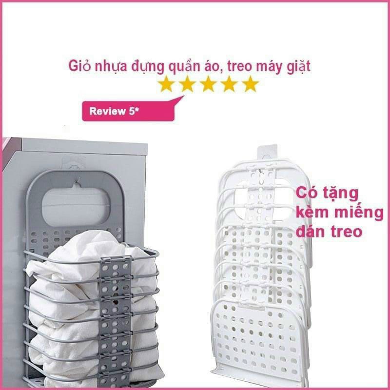 GIỎ TREO ĐỒ PHÒNG TẮM Không cần khoan đục, gom quần áo lên cao khô thoáng