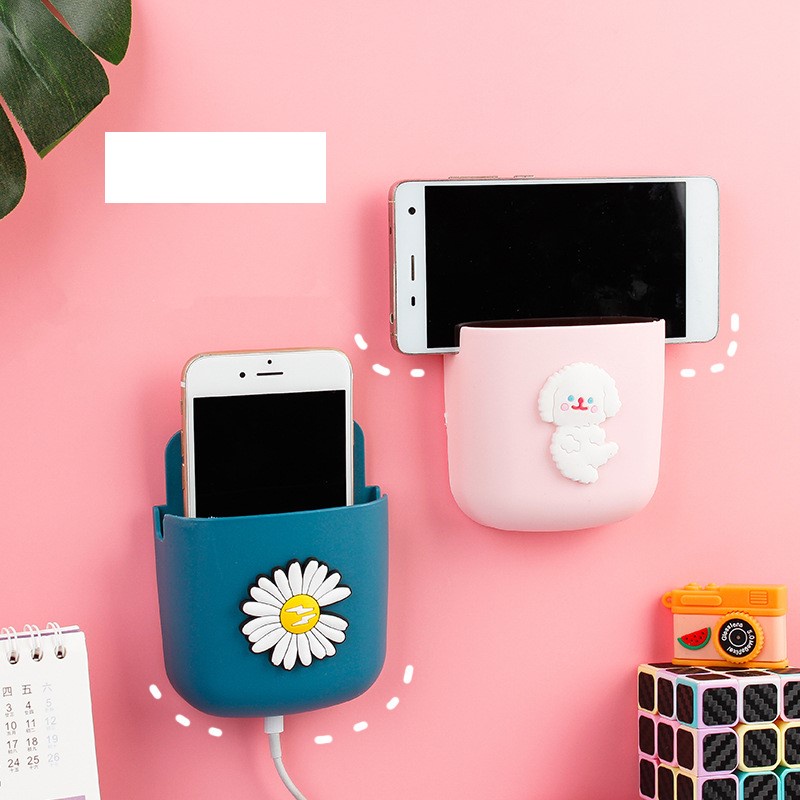 Giá Đỡ Dán Tường - Kệ Đựng Điện Thoại, Remote HỌA TIẾT (Giao Mẫu Ngẫu Nhiên)