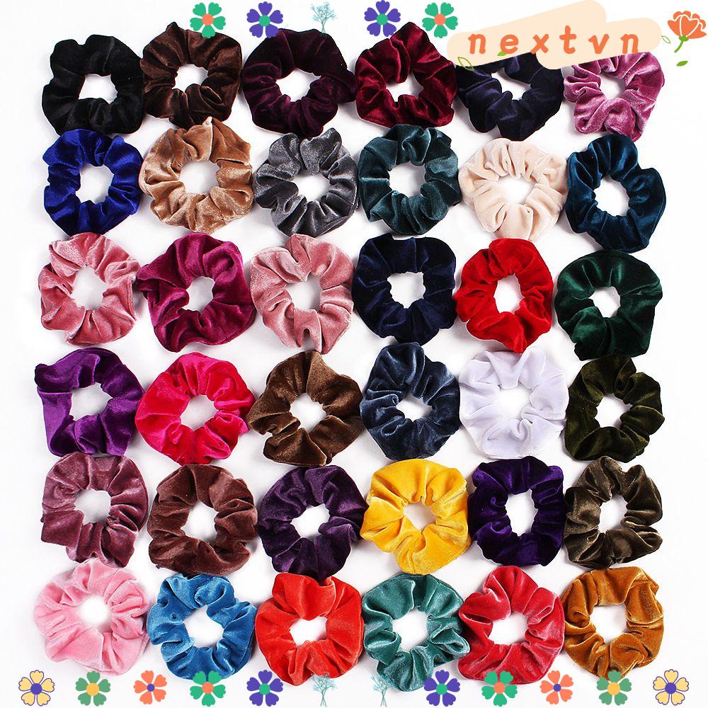 Dây buộc tóc vải nhung co giãn nhiều màu thời trang cho nữ