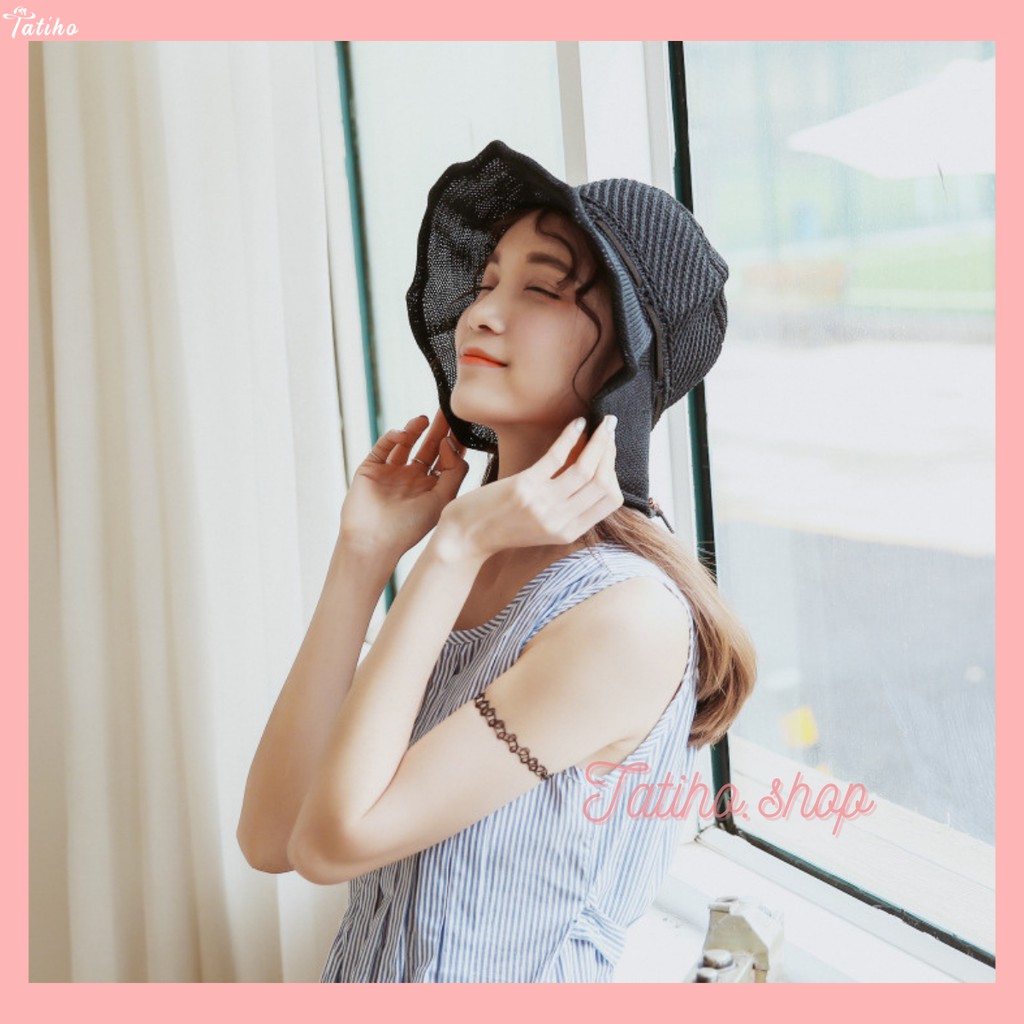 [Hàng Xịn, Giá Tốt] Mũ Cói, Nón Cói Mềm Vành Nhỏ Phối Nơ Rento Thời Trang Nữ Nhật Bản - Mã NC007