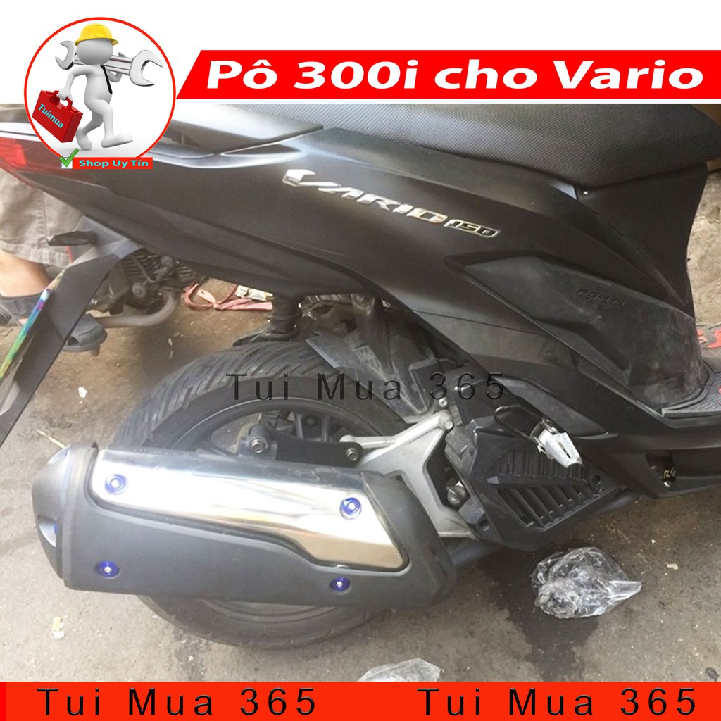 Pô 300i Kèm Pas và Cổ Pô Độ Cho Honda Vario, SH Mode, Click, PCX, Air Blade 125