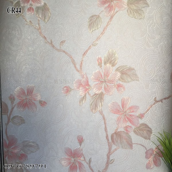 10m Giấy Dán Tường Hoa Hồng Dây 3D Cao Cấp Cho Phòng Ngủ Phòng Khách Lụa Không Keo Khổ 53cm