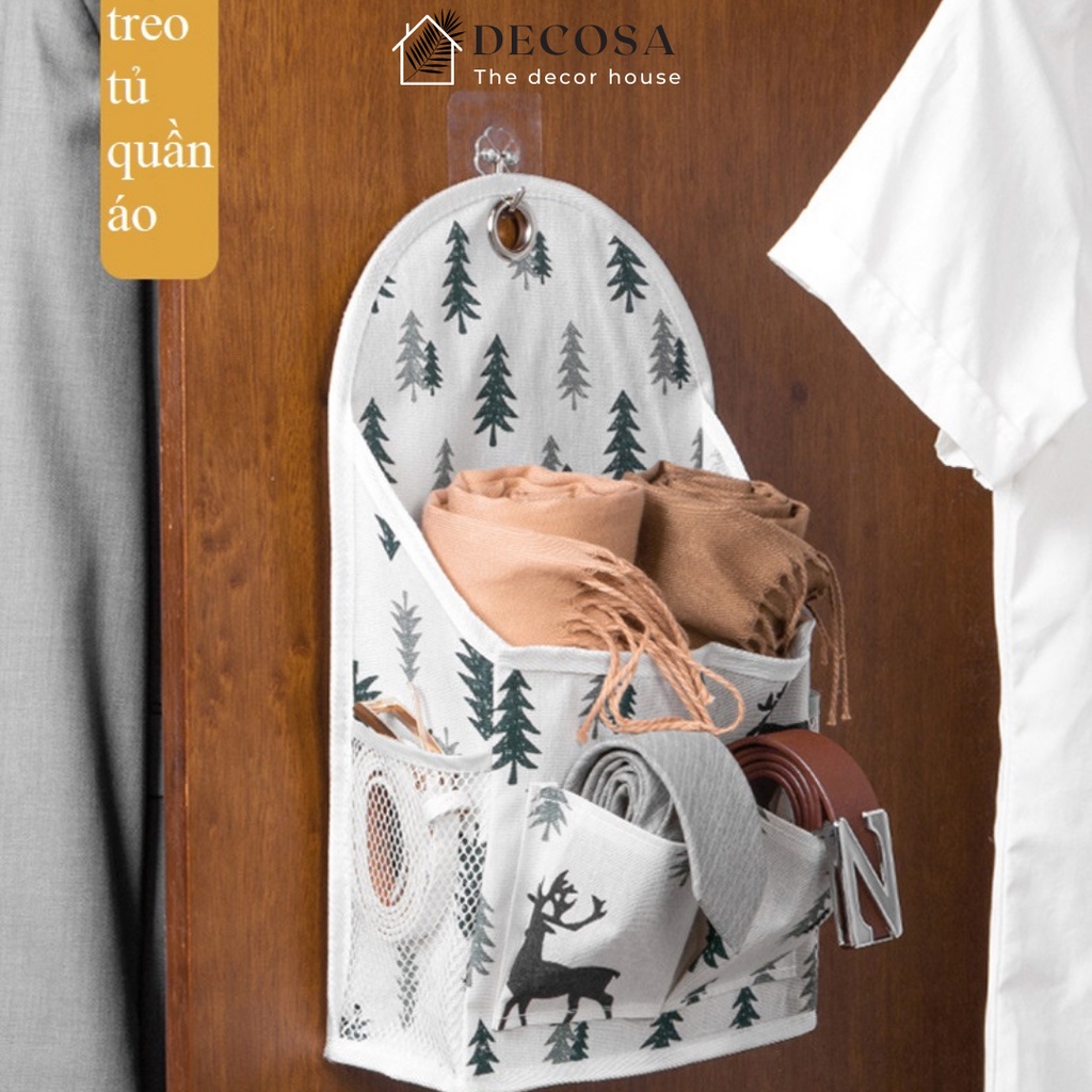 Giỏ đựng đồ vải bố treo tường nhỏ gọn DECOSA
