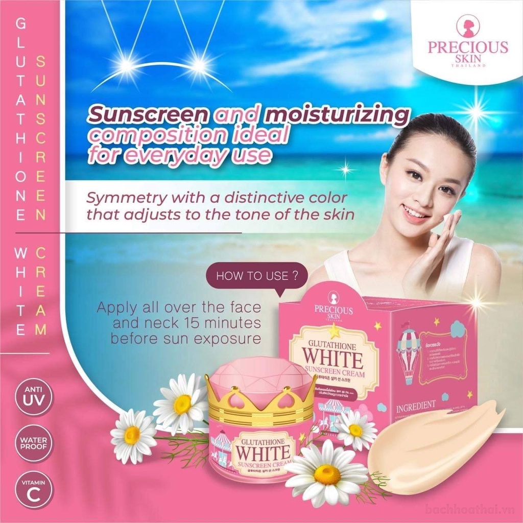 [REAL] Kem dưỡng da chốnǥ nắng glutathıone White Sunscreen Cream Thái Lan