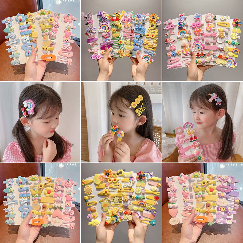 14Pcs/Set Bộ Kẹp Tóc Bb Kiểu Hàn Quốc Dễ Thương Thời Trang 2022 Cho Bé Gái