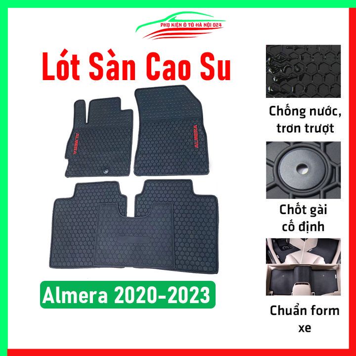 Thảm lót sàn cao su cho xe Nissan Almera 2020-2023 mẫu mới hàng chuẩn theo xe chịu lực tốt