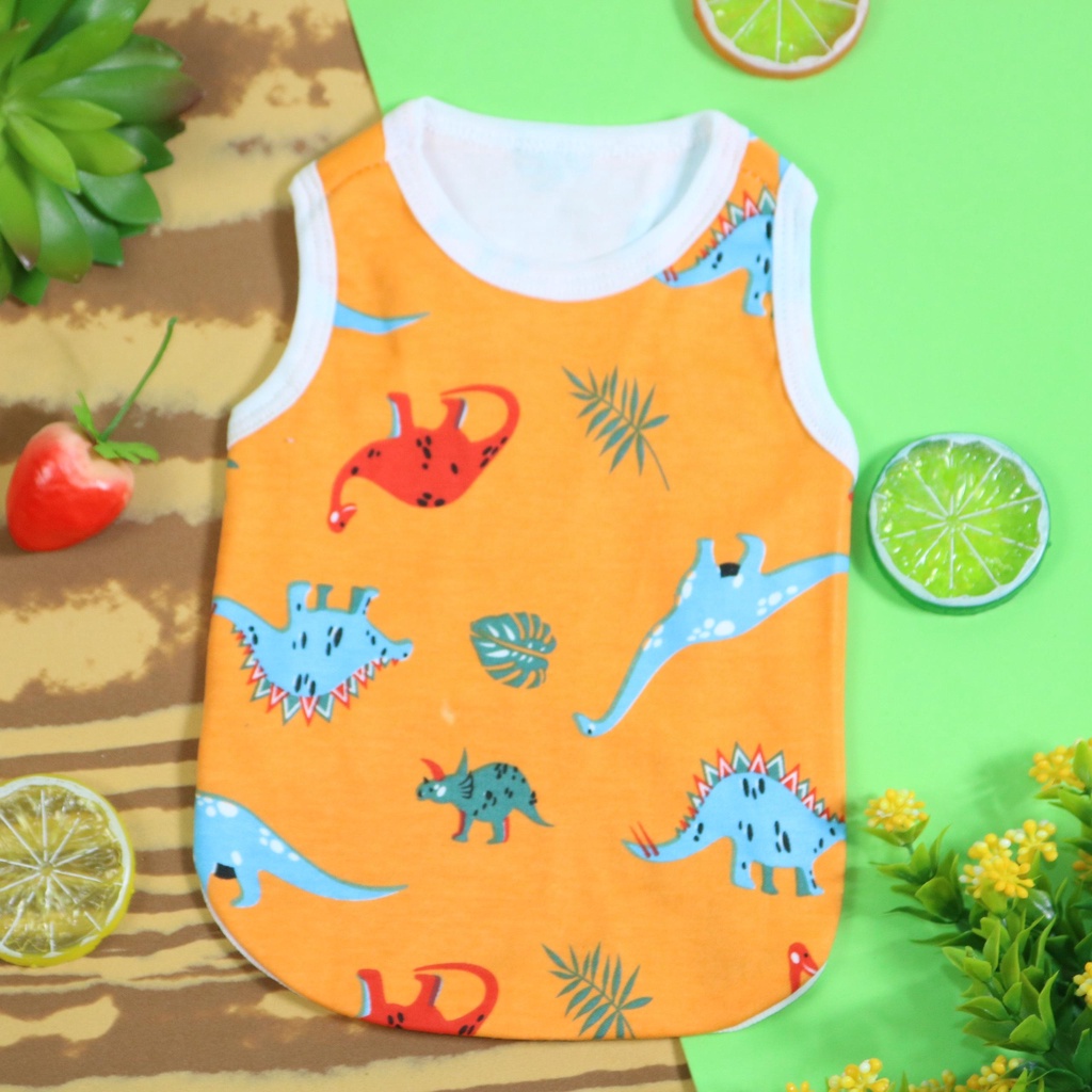 Áo đẹp cho chó 12kg - Áo ba lỗ hoạ tiết khủng long cho chó
