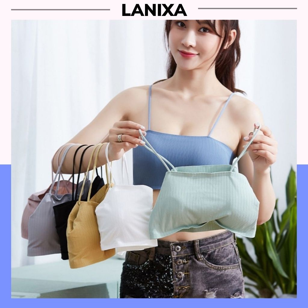 Áo bra nữ 2 dây thun lạnh đúc su cao cấp mặc cực mát và thoải mái, áo lót nữ đệm mút mỏng ôm ngực gợi cảm LANIXA B017