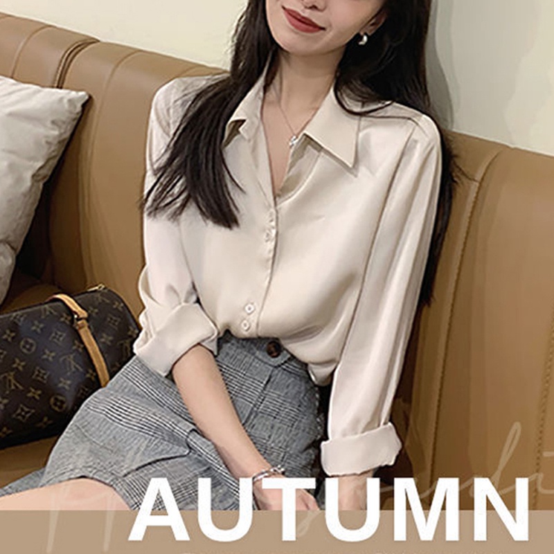 Áo Sơ Mi Tay Dài Màu Sắc Thời Trang Dành Cho Nữ