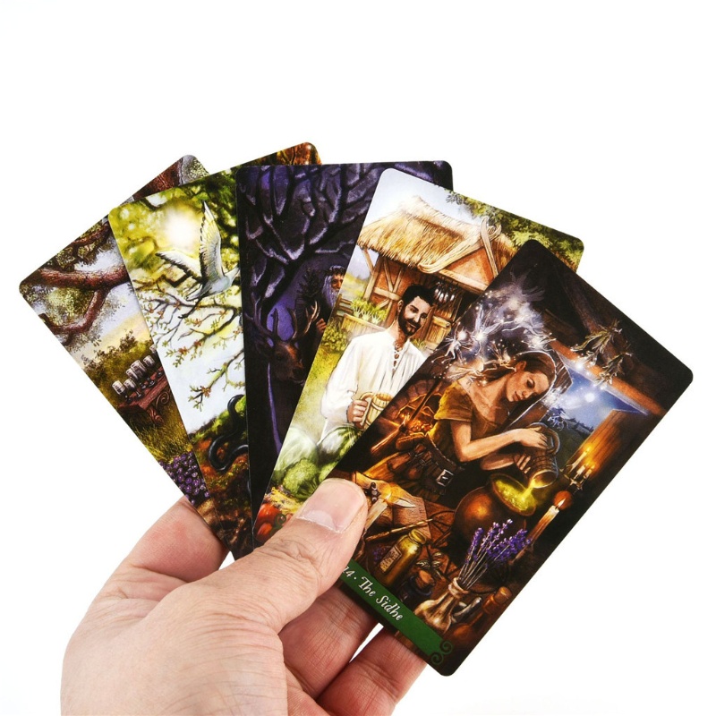 Bộ 78 Lá Bài Tarot Hình Phù Thủy Màu Xanh Lá Thẻ