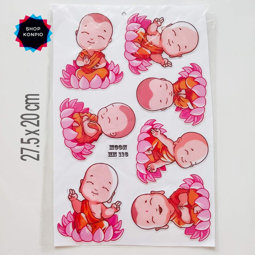 Bộ Tem Sticker Chú Tiểu Dập Nổi Cao Cấp Dán Xe Máy, Ô Tô, Mũ Bảo Hiểm, Chống Thấm Nước, Chống Bay Màu