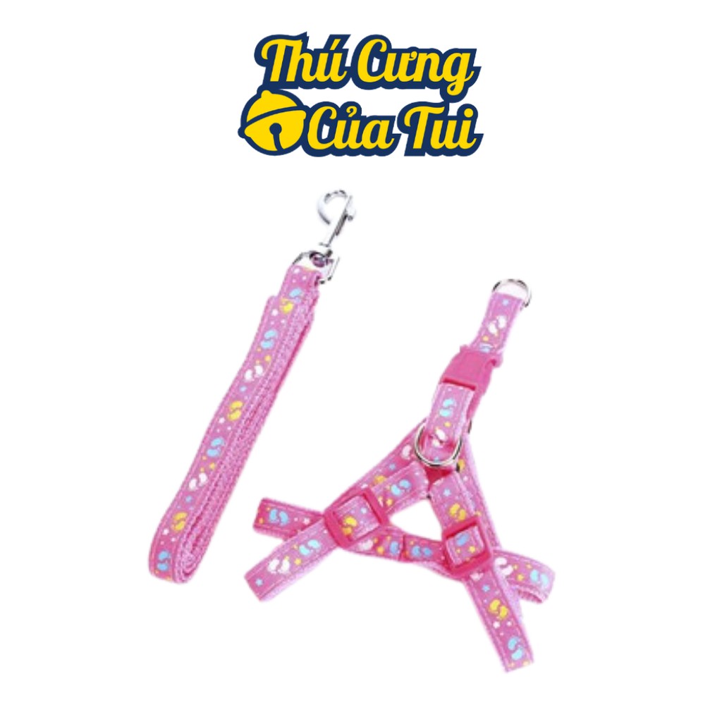 Dây Dắt Kèm Đai Người Cho Chó Mèo Dưới 5kg - Thú Cưng Của Tui