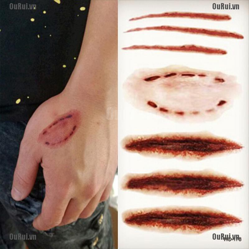 Set 2 Hình Xăm Dán Tạm Thời Phong Cách Halloween