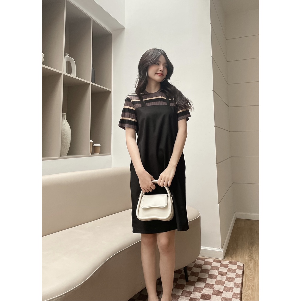 TUBYCATU | Đầm yếm thun sọc