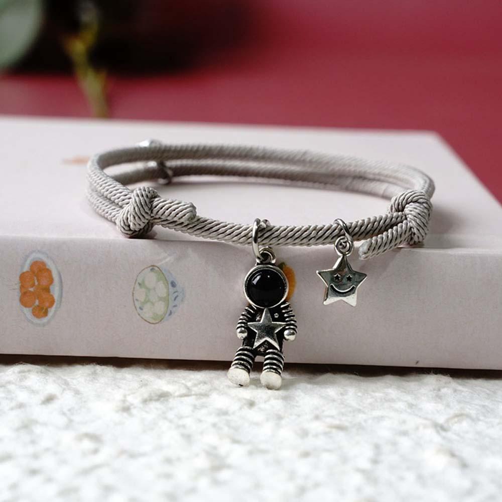 VANES1 Bộ 2 Vòng Tay Dây Thừng Milan Có Thể Điều Chỉnh Cho Cặp Đôi