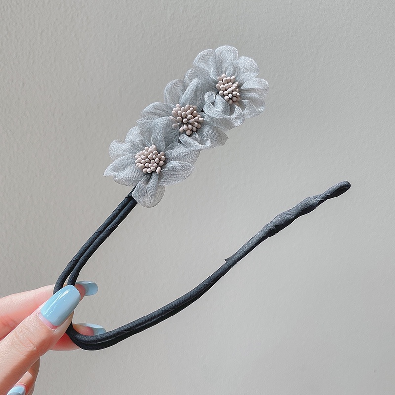 Dây buộc tóc đính hoa vải organza xinh xắn