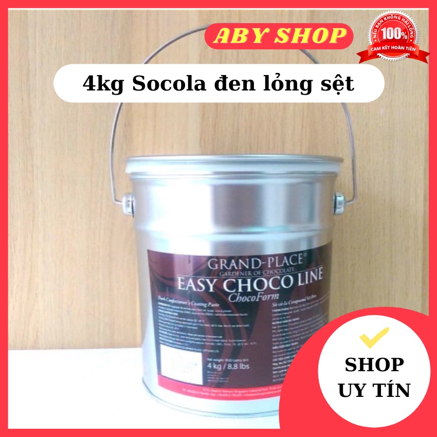 5kg Socola đen lỏng sệt ⚡ GIÁ TỐT ⚡ socola lỏng chuyên dụng làm vỏ bánh kem, gato