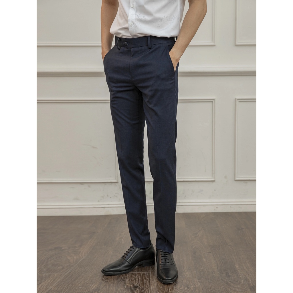 Quần tây công sở nam Aristino ATR05009 quần âu dáng slim fit chất liệu polyester cao cấp mềm mại xám và xanh tím than