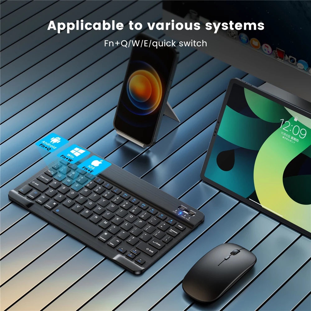 Bàn Phím Bluetooth Không Dây 10 inch Di Động Cho OPPO Air 2022 10.36 ”10.4 inch OPPO Pad 11 Realme Pad 10.4 8.7 X Vivo Pad 11