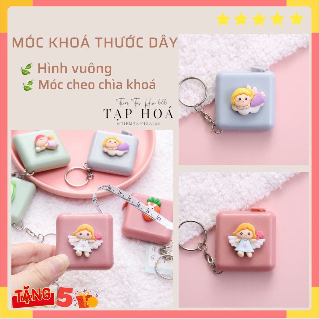 Móc khóa thước dây rút gọn 1.5 mét cute nhiều hình đáng yêu PK133