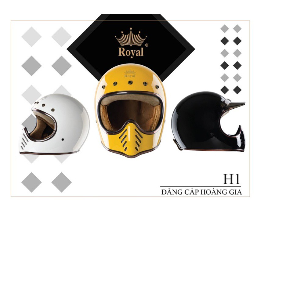 Mũ bảo hiểm Fullface Royal H1 cao cấp (Đủ màu)