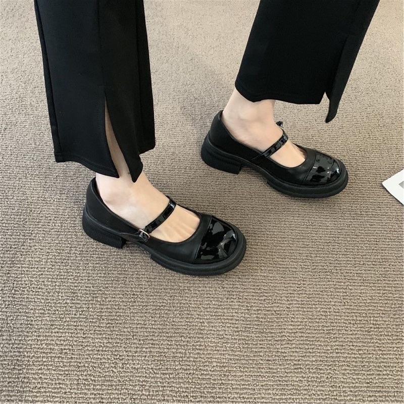 Giày Da Mũi Tròn Hàn Quốc