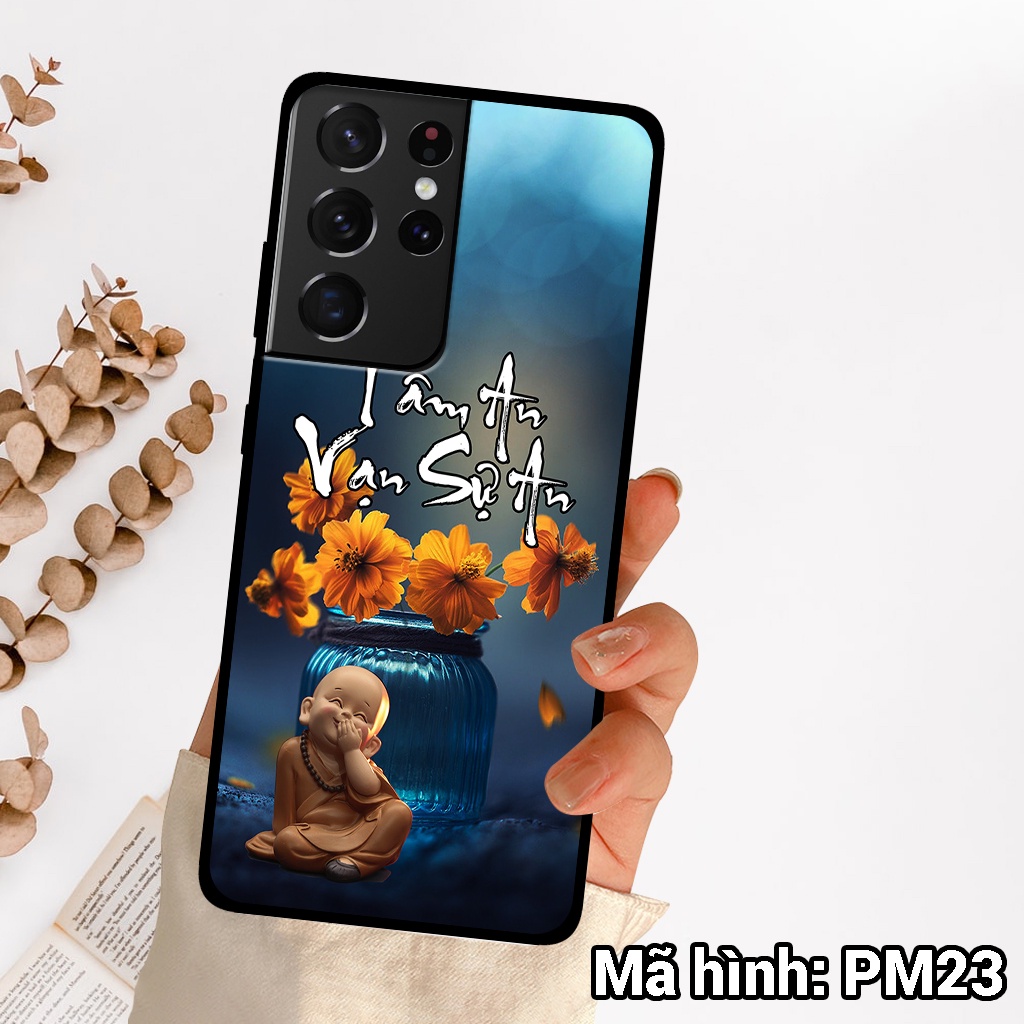 Ốp điện thoại Samsung S21/S21 PLUS/S21 ULTRA chất liệu KÍNH tráng gương in hình tâm an vạn sự an,ốp lưng bền đẹp