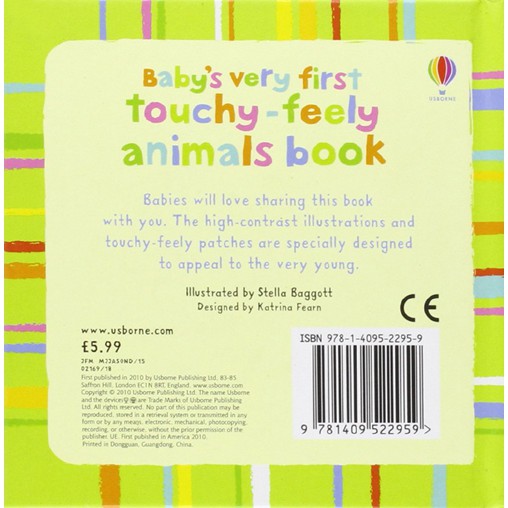 Sách Usborne tương tác sờ chạm - BVF Touchy - Feely Animals book