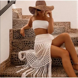 Set lưới be cover bikini áo váy mặc kèm đồ bơi