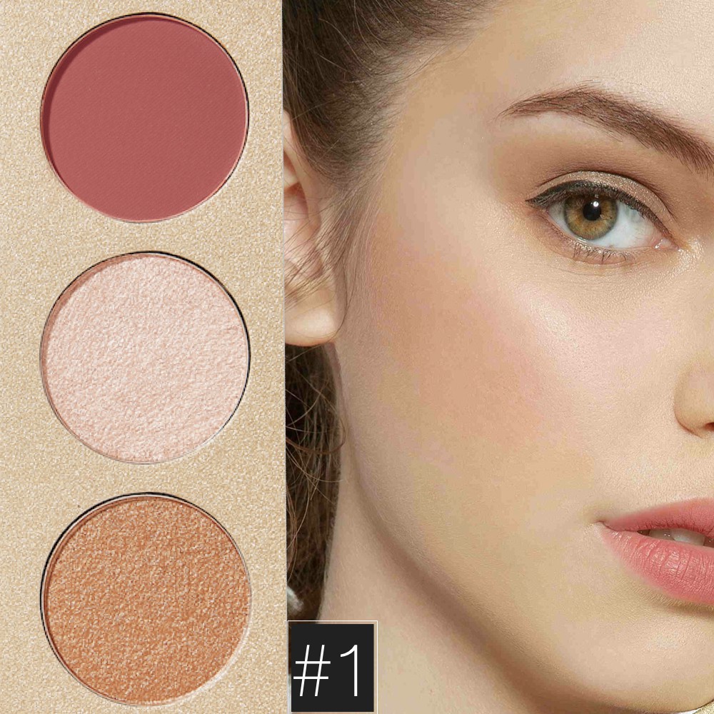 Bảng phấn mắt 3 màu nude lì chống thấm nước hiệu Pretty Comy