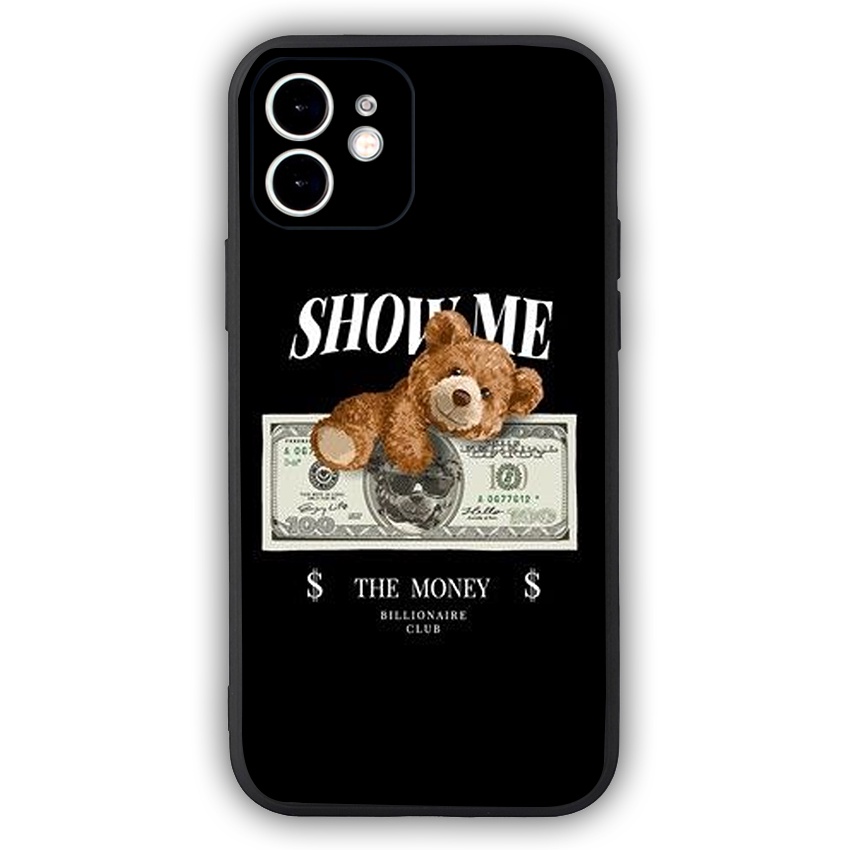 Ốp Lưng Iphone TPU Cạnh Vuông Gấu Ôm Tiề.n,  BVC Iph6/6plus/6s/6splus/7/7plus/8/8plus/x/xs/11/12/pro/13/promax