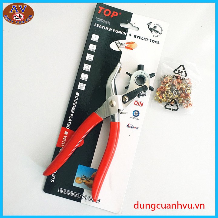 Kìm bấm lỗ kèm khoen TOP K6012A