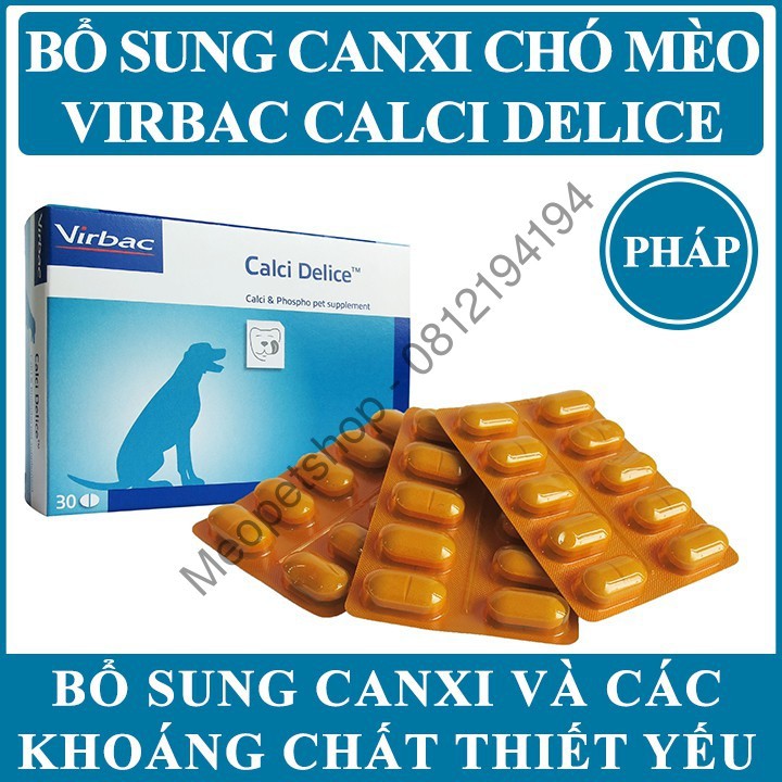 [BỔ SUNG CANXI CHÓ MÈO] Virbac Calci Delice